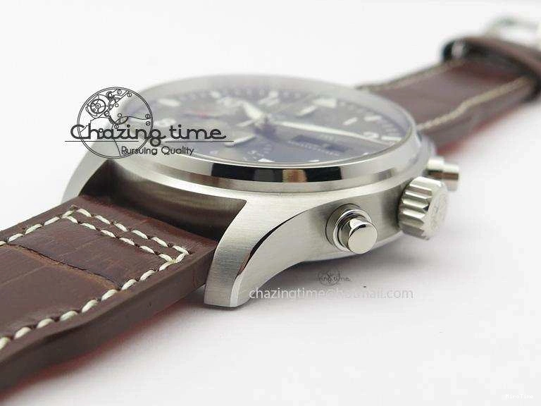 MIROTIME 0113 Youthful 2016 Pilot Chrono SS IW377719 ZF Best Edition On Brown Leather Strap A 7291